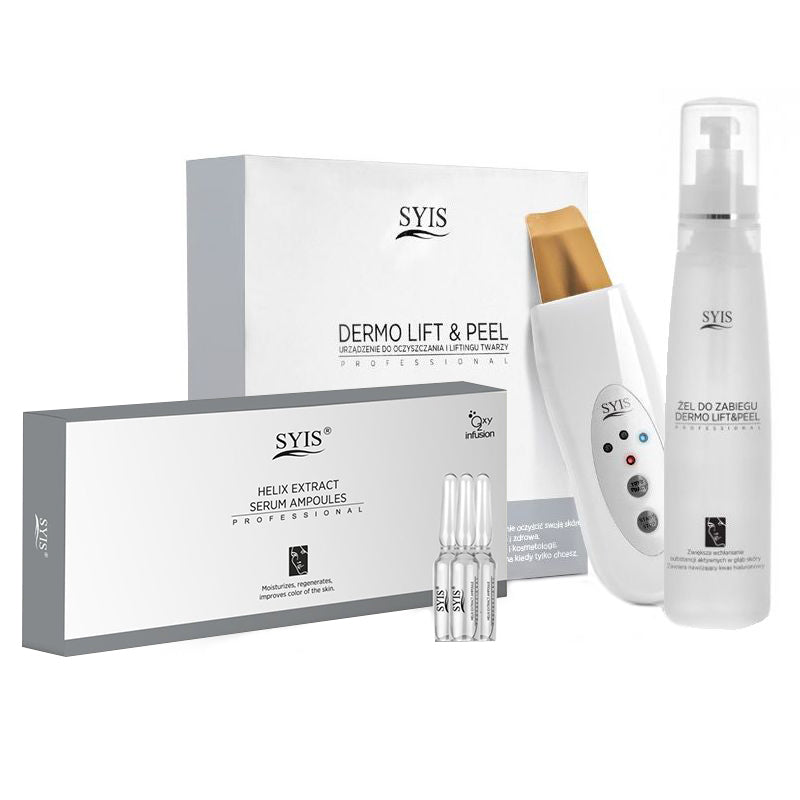 Syis Gerät Dermo Lift&peel Skin Scrubber Goldspatel + Kosmetika Syis