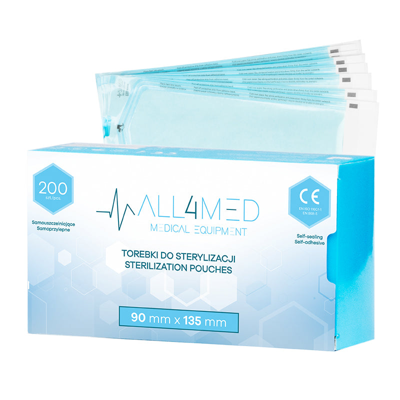 ALL4MED Autoklav-Sterilisationsbeutel 90 mm X 135 mm 200 St.<br><br>