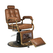 Gabbiano Barberstuhl Boss Old Leather Hellbraun