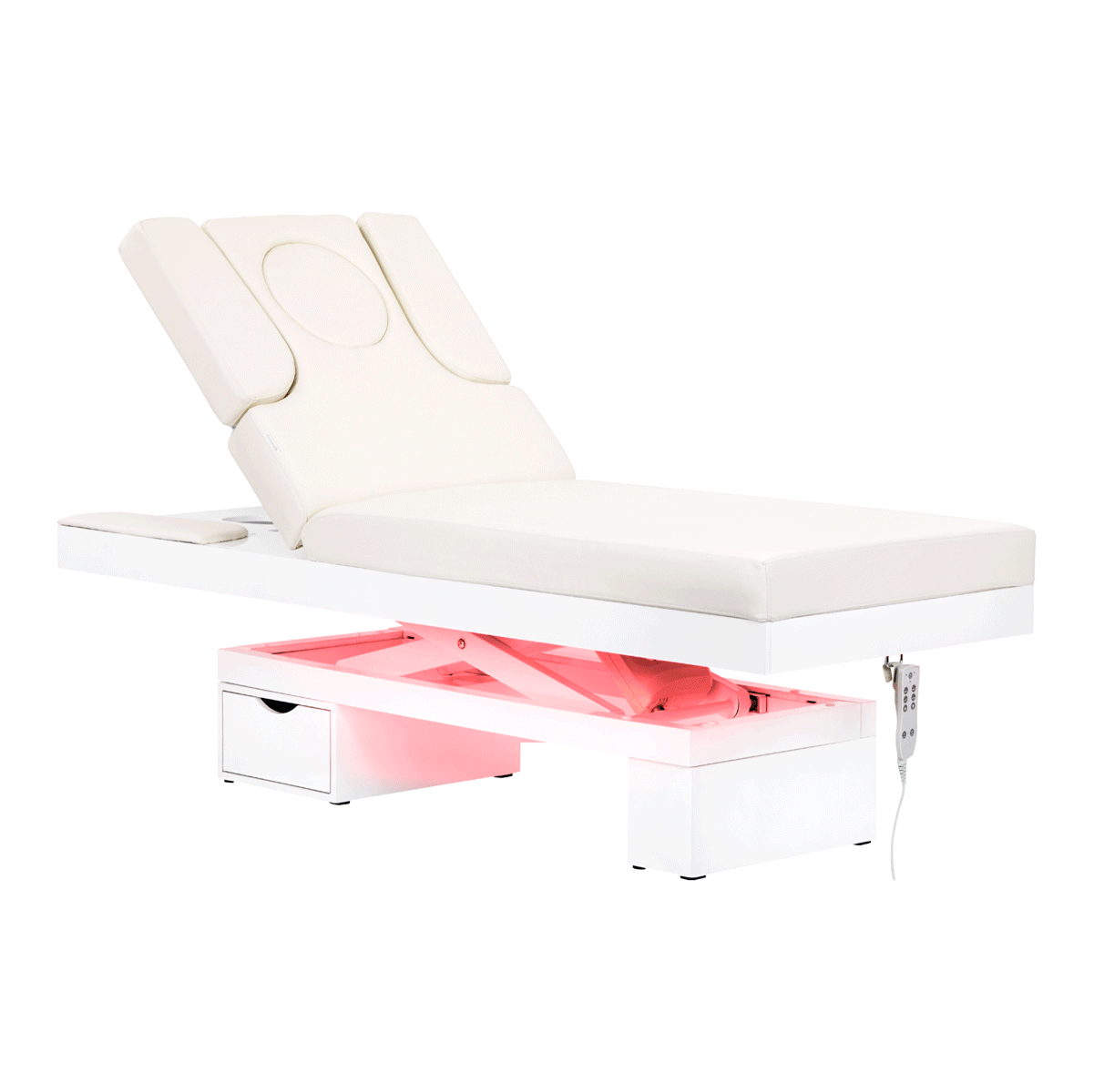 Spa-Kosmetikliege Azzurro 815B White mit Beleuchtung Beheizbar