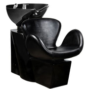 Gabbiano Friseur-Waschbecken Amsterdam Schwarz/Schwarze Schale