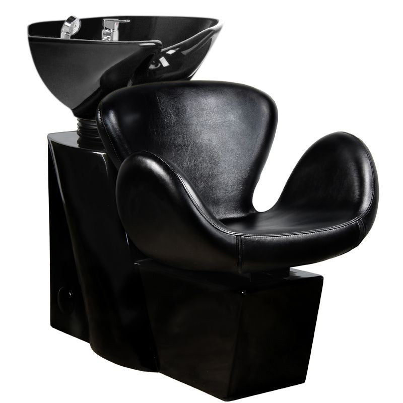 Gabbiano Friseur-Waschbecken Amsterdam Schwarz/Schwarze Schale
