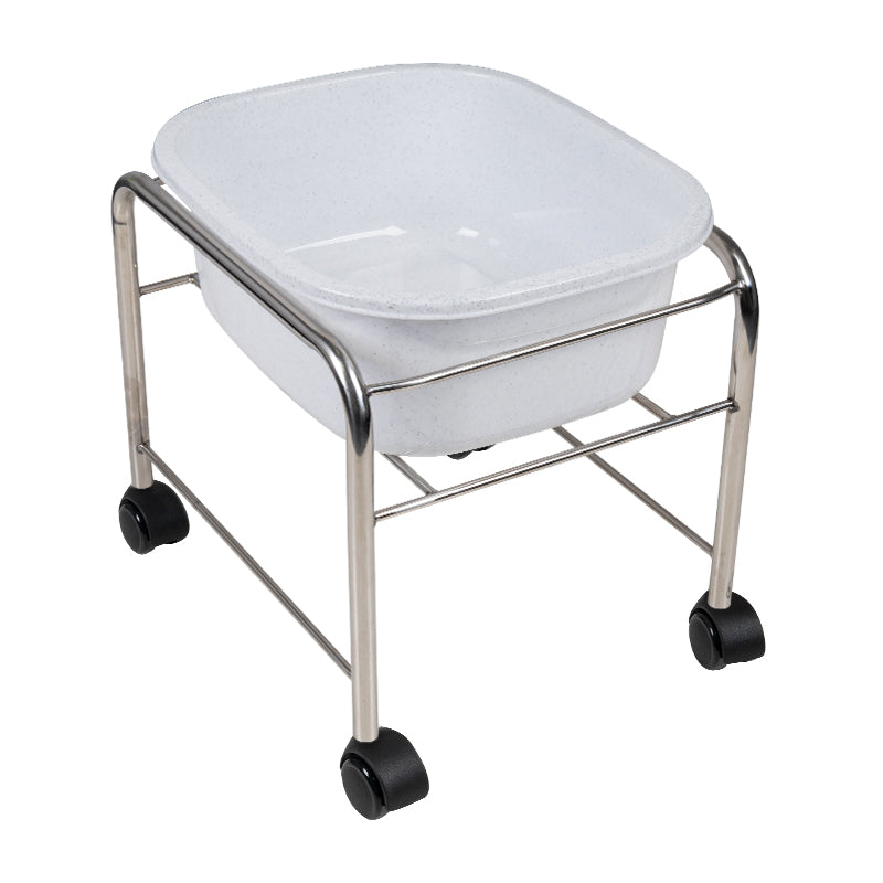 Fußbadewanne mit Rollen für Pediküre Chrom