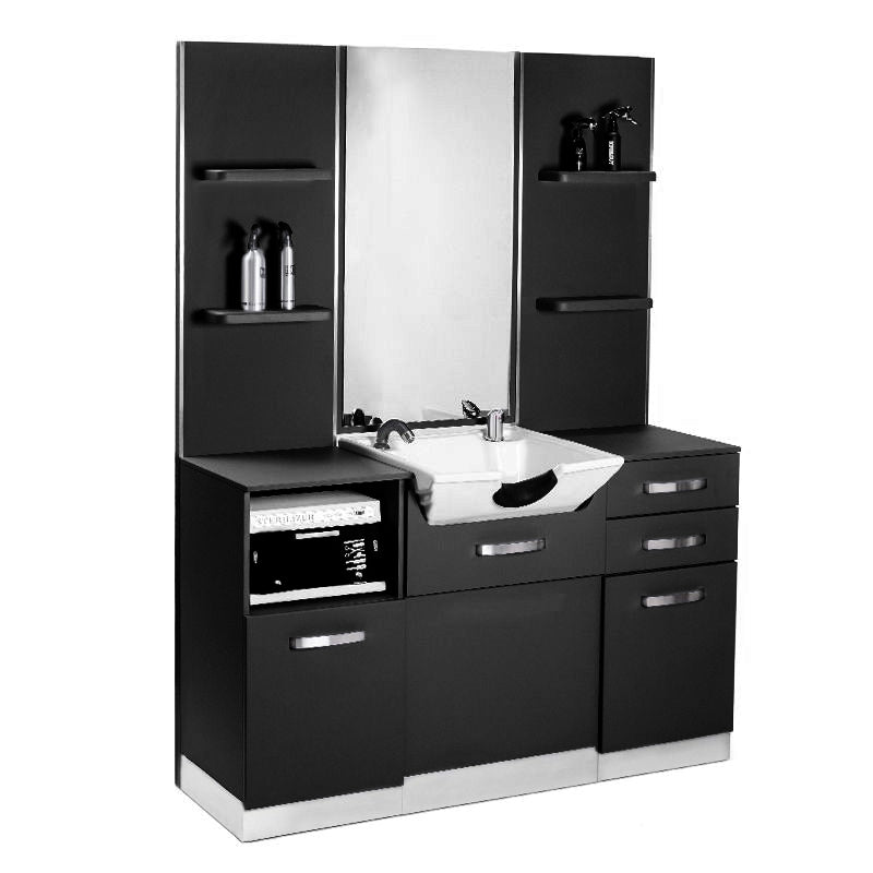 Gabbiano Friseurbedienplatz mit Waschbecken B085