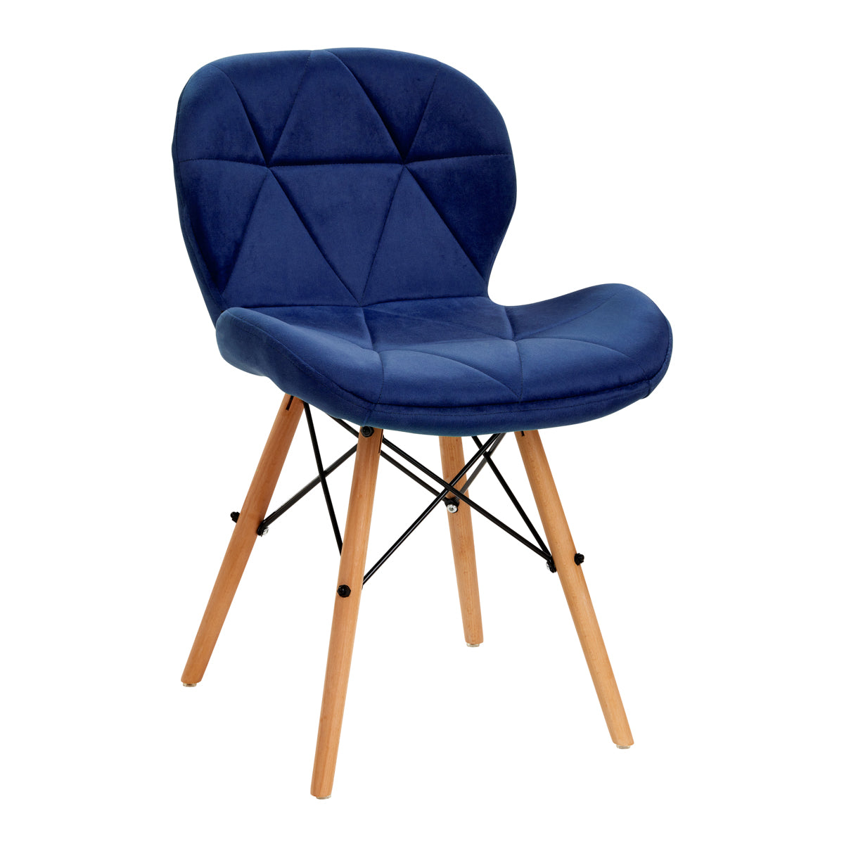 4RICO Kosmetikstuhl QS-186 Samt Marineblau