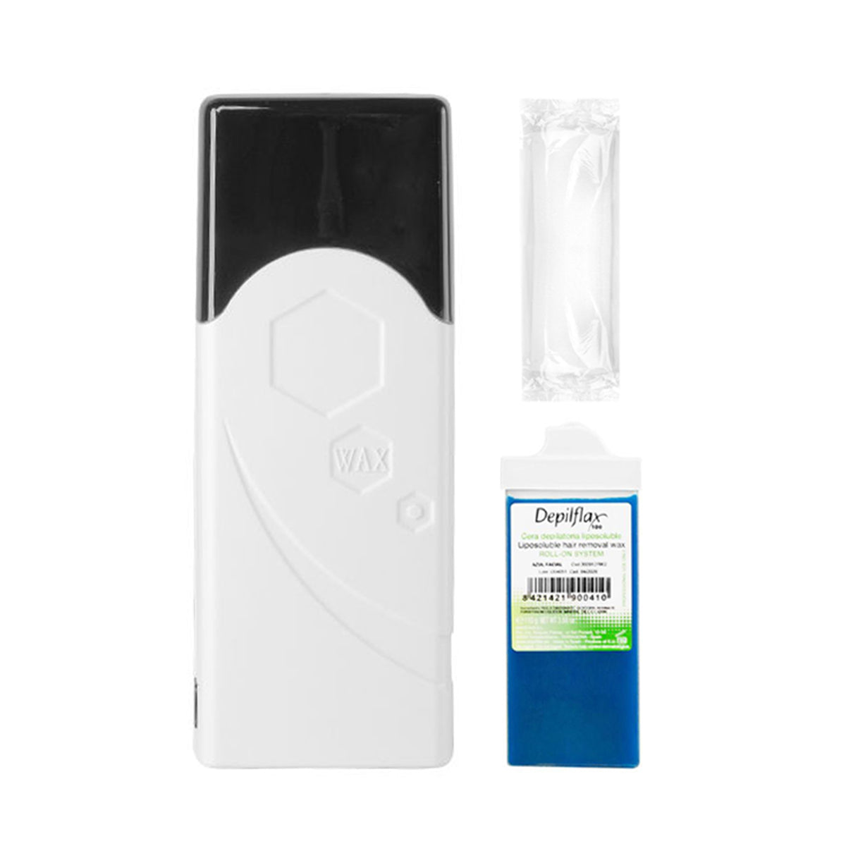Iwax Enthaarungsset Rolle Single F-0 40W Weiß + Rolle + Haarentfernungsstreifen