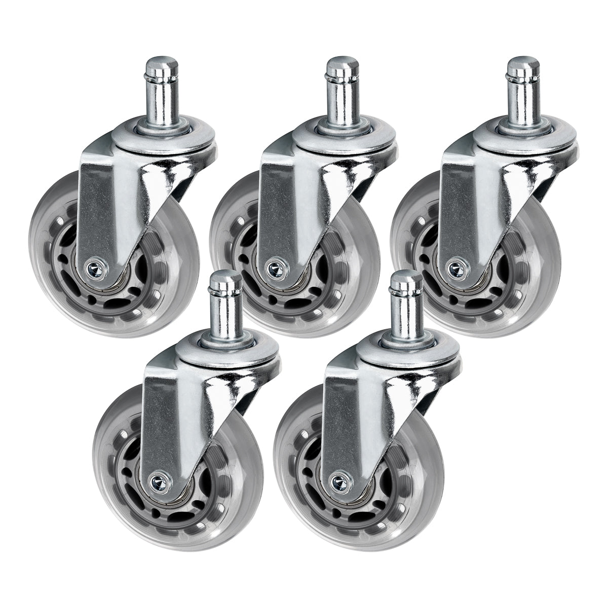 Roll Speed Silber Push-In Hockerrad 5ER Set