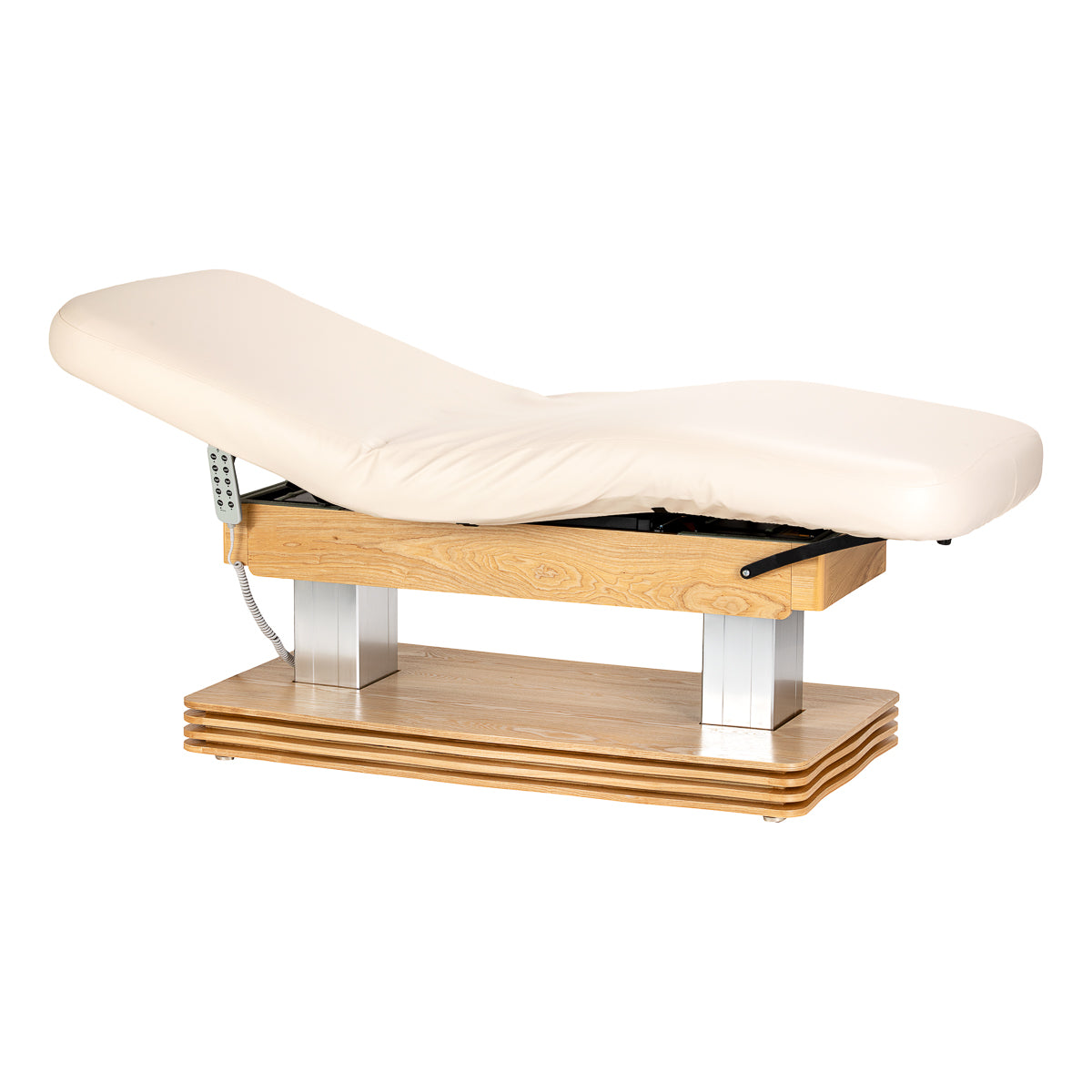 SPA-Liege Sillon Comfort Cremefarben mit Hellbraunem Untergestell