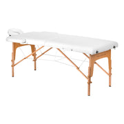 Klappbare Massageliege aus Holz Balance 2 Segmente Weiß