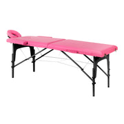 Klappbare Massageliege Holz Balance 2 Segmente Rosa Schwarzes