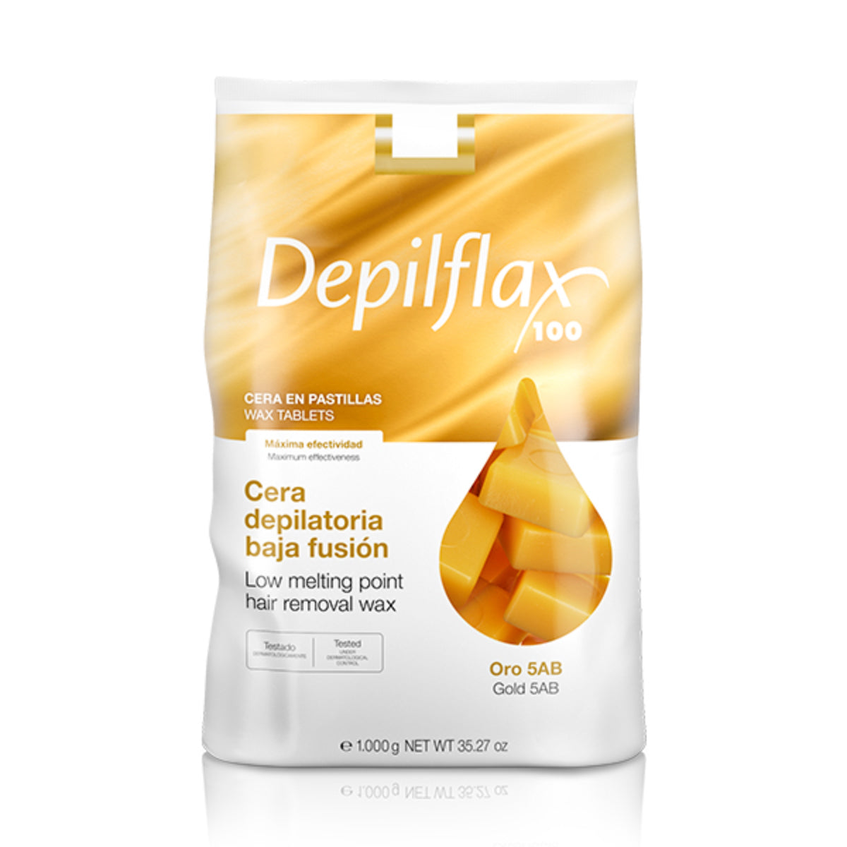 Depilflax 100 Elastyczny Wosk Do Depilacji O Niskiej Temperaturze Topnienia Oro 5AB Z?oty 1000 g